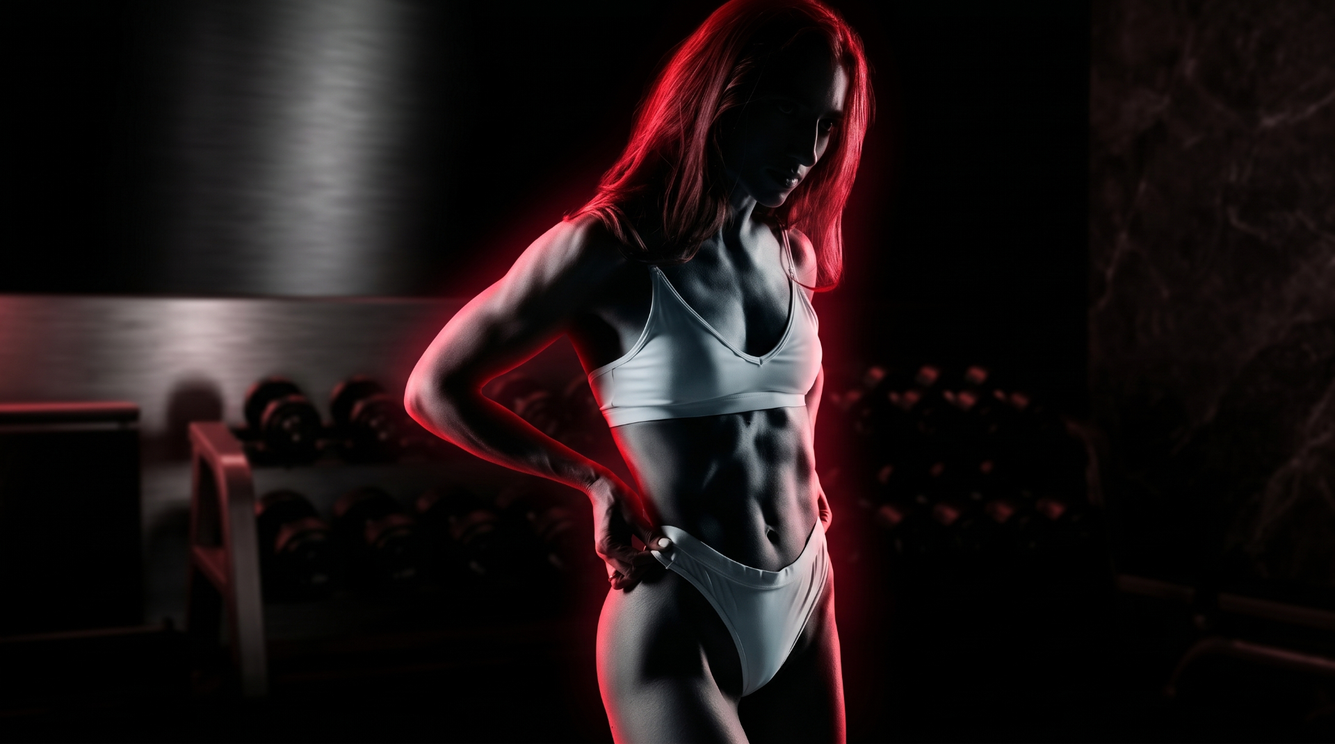 Female personal trainer in Ilford, London lifting dumbbells
